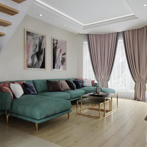 Гостиная и кухня в частном доме 02