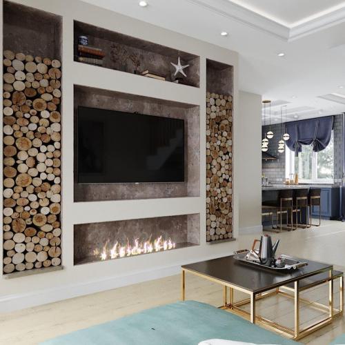 Гостиная и кухня в частном доме 01