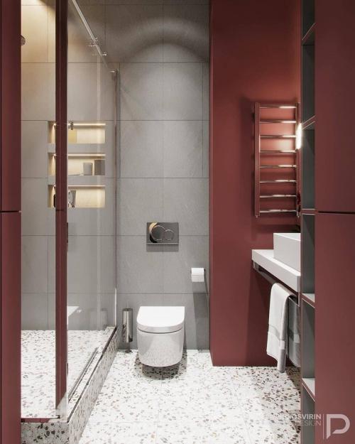Дизайн — проект санузла с интересной расцветкой стен 02