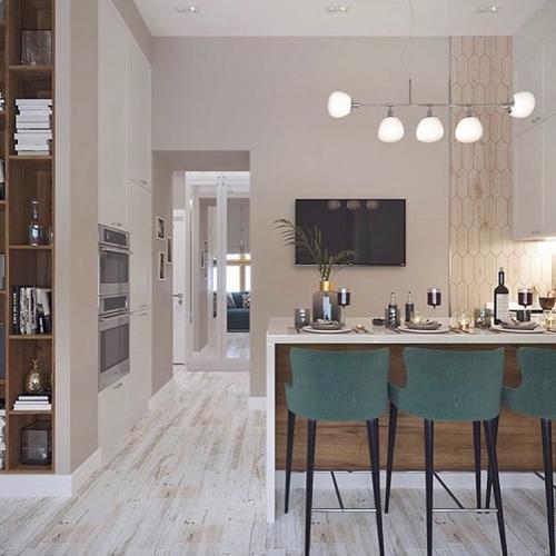 А у вас кухня совмещена с гостиной или два помещения отдельно? 01