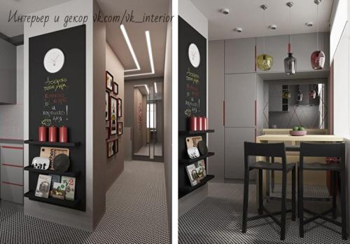 Оцените дизайн однокомнатной квартиры для мамы с сыном — школьником ,40 кв. м 04