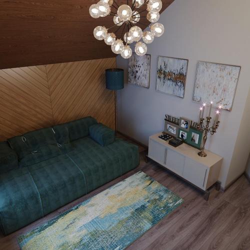 Гостиная в мансардном помещении 01