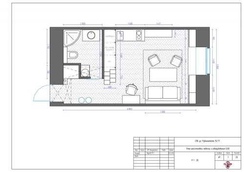 Дизайн — проект квартиры — студии с отдельным спальным. Нравится Вам дизайн? 07
