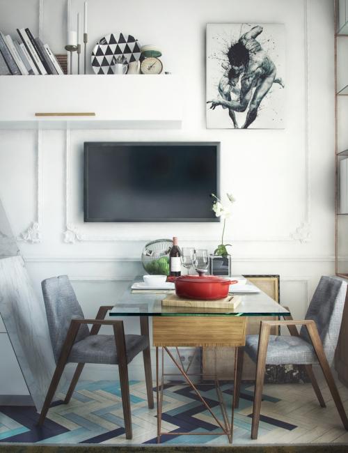 Дизайн — проект квартиры — студии с отдельным спальным. Нравится Вам дизайн? 02