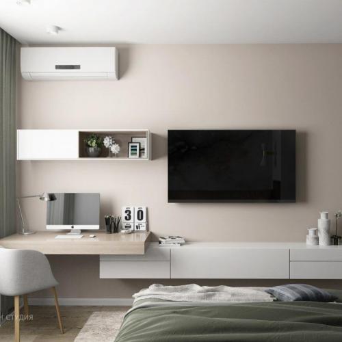 Спальня с рабочим местом. Оцените интерьер. 03