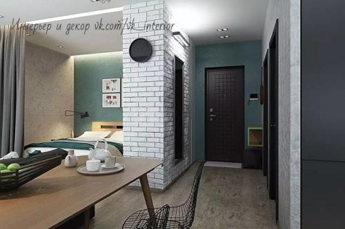 Оцените дизайн однокомнатной квартиры в сером цвете 08