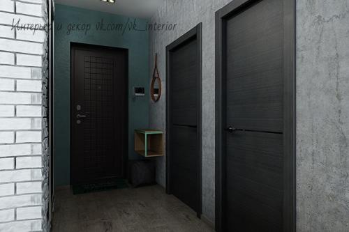 Оцените дизайн однокомнатной квартиры в сером цвете 07