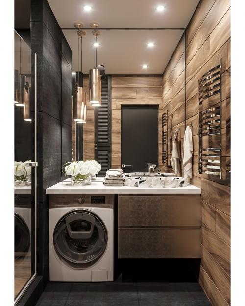 Стильный брутальный санузел. 06