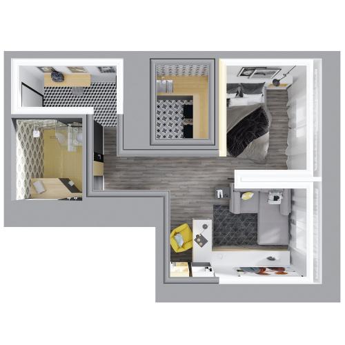 Квартира 40м2 для молодого человека. 15