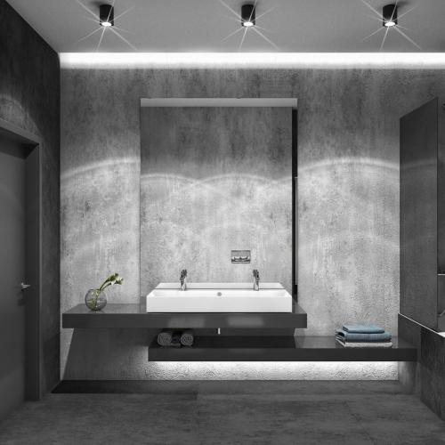 Просторная ванная комната в сером и черном цвете 01