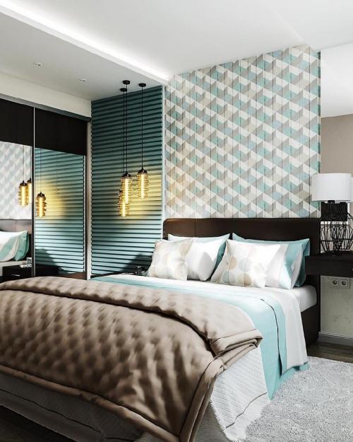 Красивое сочетание оттенков в спальне. А вам нравится? 01