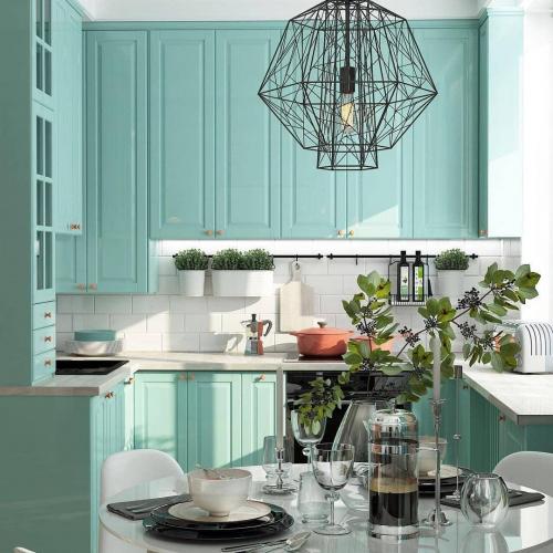 Нежный цвет небольшой кухни. А Вам нравится? 01