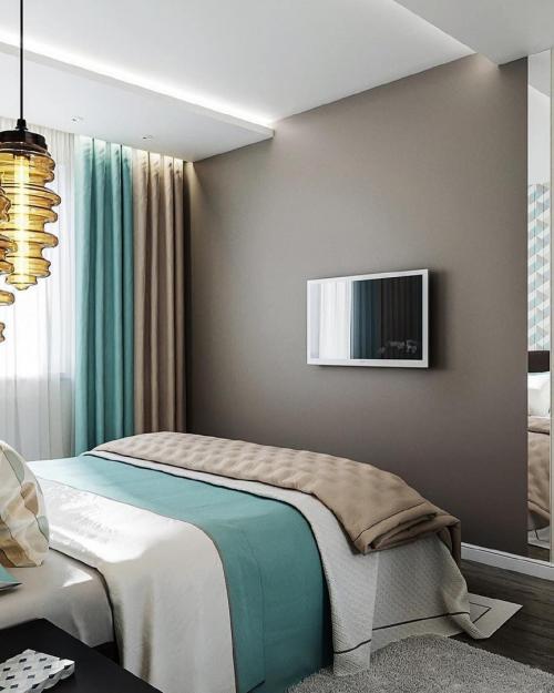 Красивое сочетание оттенков в спальне. А вам нравится? 02