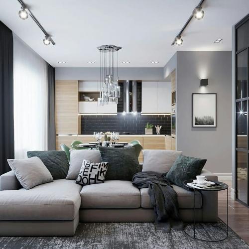 Кухня, совмещённая с гостиной. Оцените дизайн от 1 до 10 01