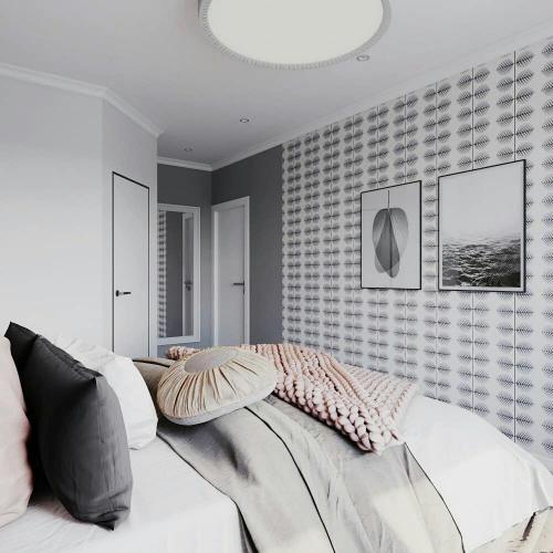 Спальня 13,2м² с гардеробной 2,7м². Нам очень нравится, а вам? 01