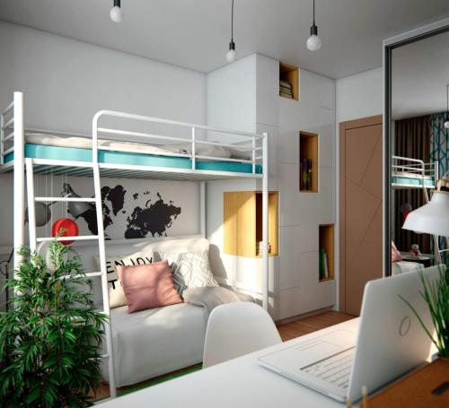 Уютная детская с местами хранения 03