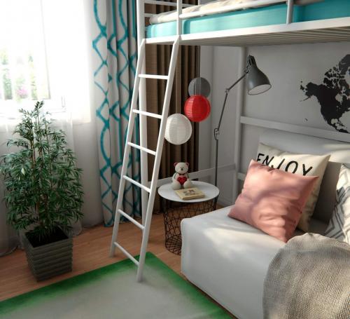 Уютная детская с местами хранения 01