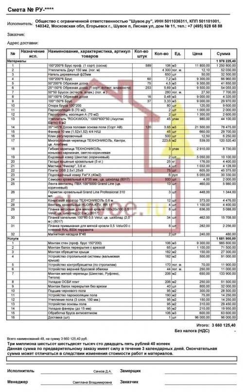 Смета на строительство дома из бруса 10х10. Смета на строительство дома