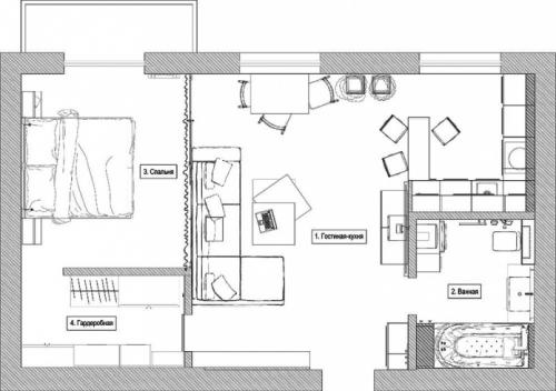 Просторная квартира — студия 06