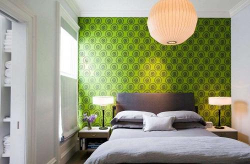 Спальня в салатовом цвете. Концепции оформления