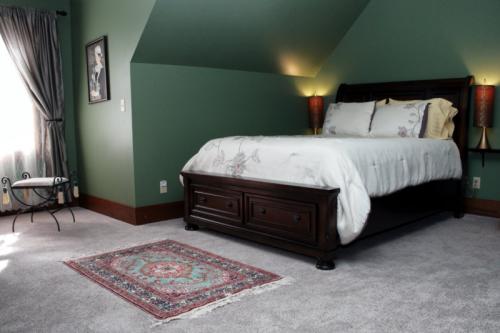 Спальня в бежево зеленых тонах. Зелень в разных стилях