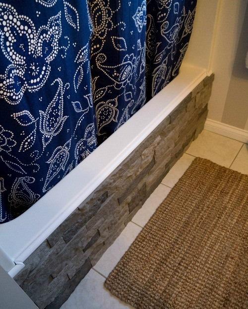 Отделка камнем ванной комнаты. Отделка ванной комнаты декоративным камнем 06