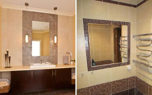 Сочетание плитки и мозаики. Частичная отделка мозаикой