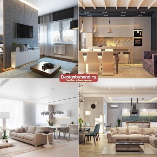 Дизайн комнаты с кухней. Дизайн кухни-гостиной в маленькой квартире 11