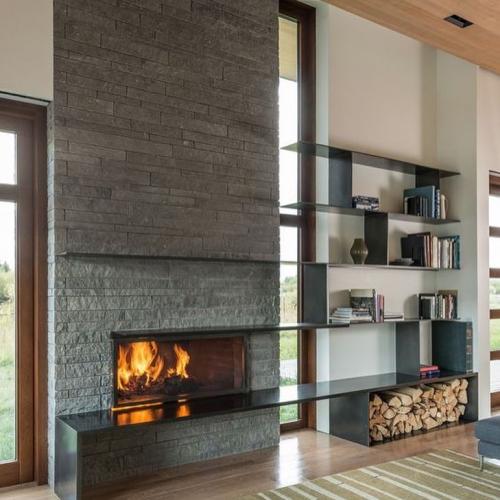 Уютные интерьеры с камином 05