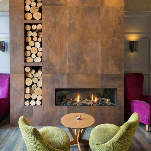 Уютные интерьеры с камином 08