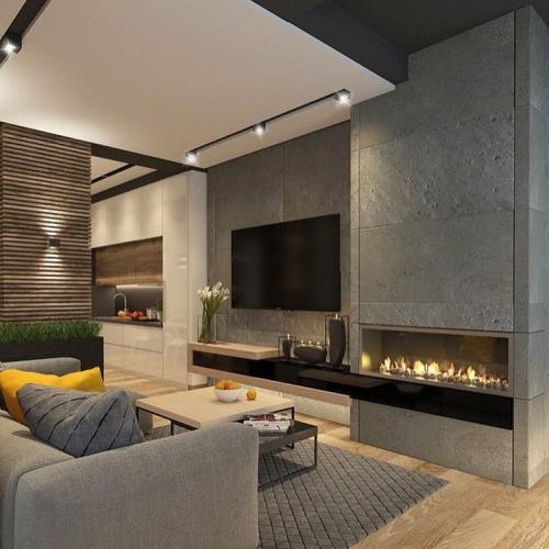 Уютные интерьеры с камином 06