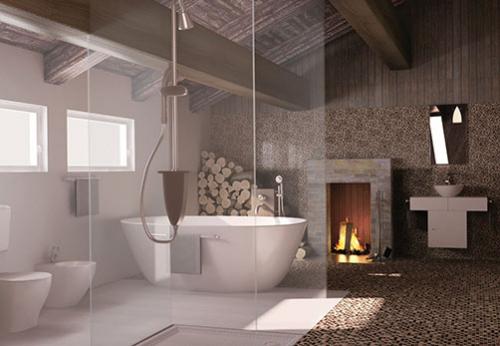 Дизайн ванной комнаты в доме. Сантехника и мебель