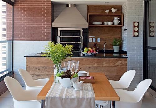 Идеи для балкона. Идеи дизайна балкона под столовую зону и кухню