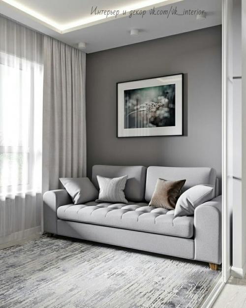 Стильный дизайн квартиры в сером цвете 03