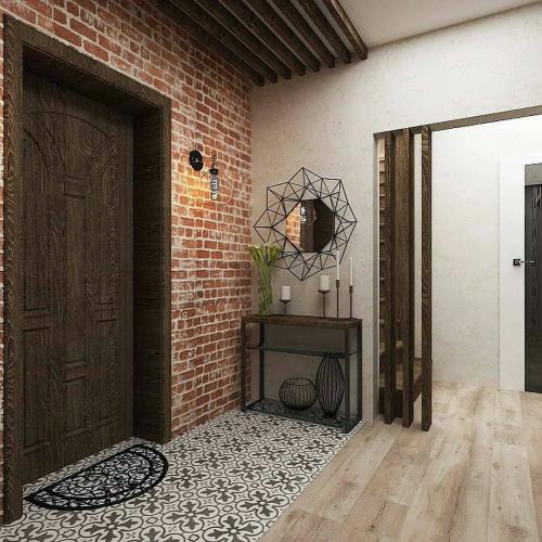 Дизайн прихожей с элементами стиля лофт. Оцените 01