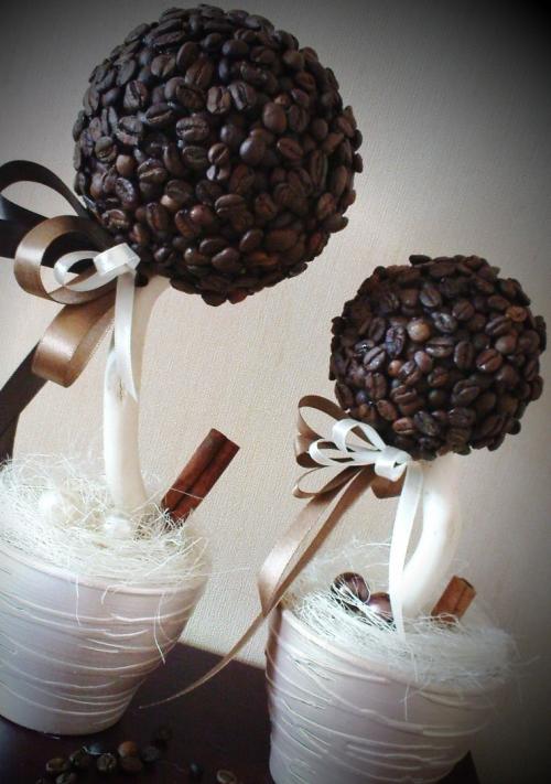 Топиарий из кофейных зерен: современные техники изготовления и мастер-класс для новичков (110 фото)