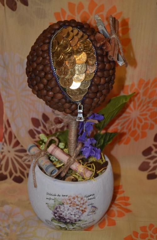 Топиарий из кофейных зерен: современные техники изготовления и мастер-класс для новичков (110 фото)