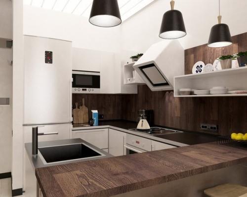 Интересный дизайн квартиры с кухней — студией 03