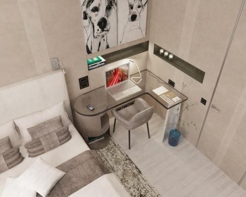 Интересный дизайн квартиры с кухней — студией 02