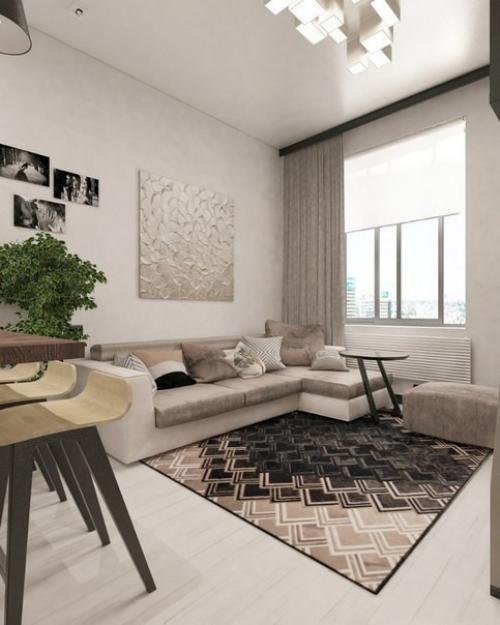 Интересный дизайн квартиры с кухней — студией 08