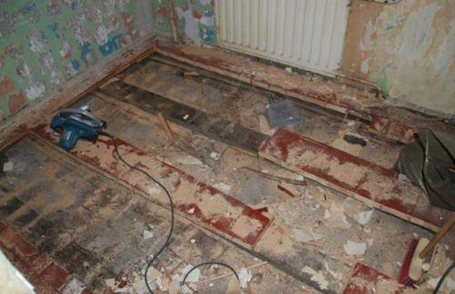 Демонтаж пола из ДСП. Демонтаж пола деревянного в Краснодаре 04