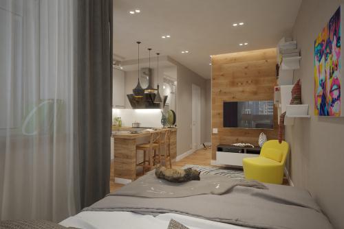 Квартира — студия с уютным балконом 01