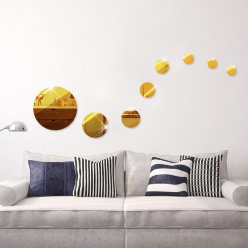 Зеркала круглые в интерьере. Немного о зеркальных наклейках, панно и панелях