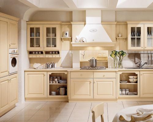 Цвет крем-брюле в интерьере. Матовый кухонный гарнитур в цвете ваниль и крем-брюле (подборка фото)