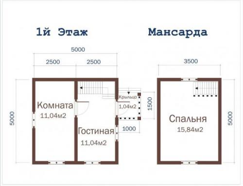 Интерьер дома 5 н. Дома из бруса 5 на 5