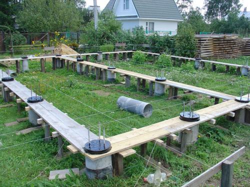 Буронабивные сваи. Ростверк на буронабивных сваях