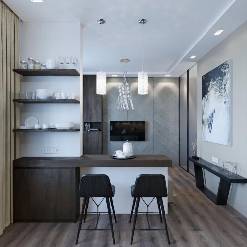 Минималистичная квартира-студия "ЖК Ясный" 07