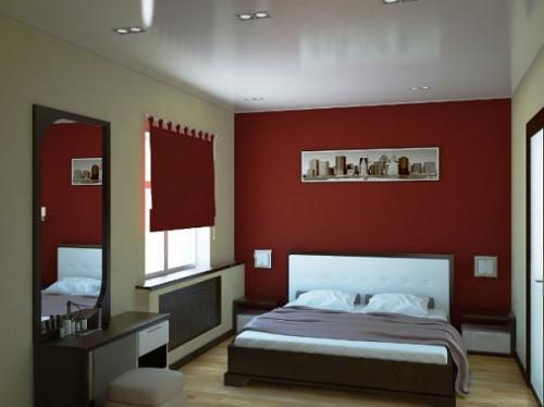 Сочетание синих и бежевых обоев. Теплые оттенки