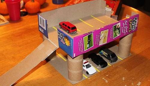 Гараж для машинок из картона своими руками. Гараж из картона для машинок