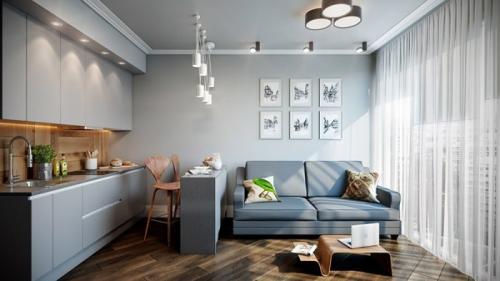 Кухня с зоной отдыха с диваном. Диван для зоны отдыха